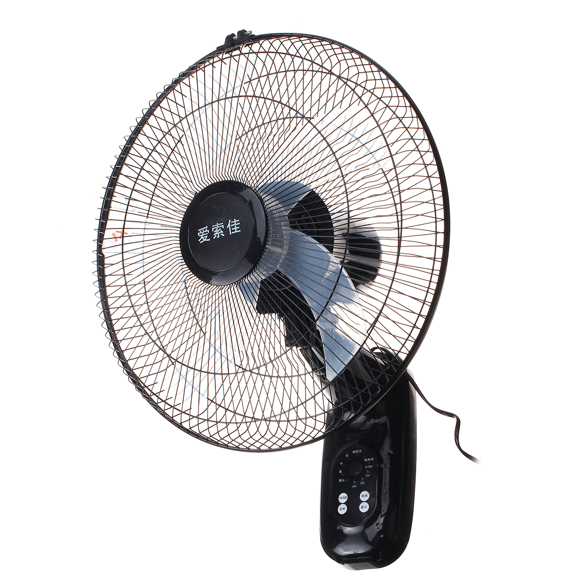 220V 16'' Oscillating Wall Mounted Fan Home Cooling Fan Timer 3 Gears Adjustable