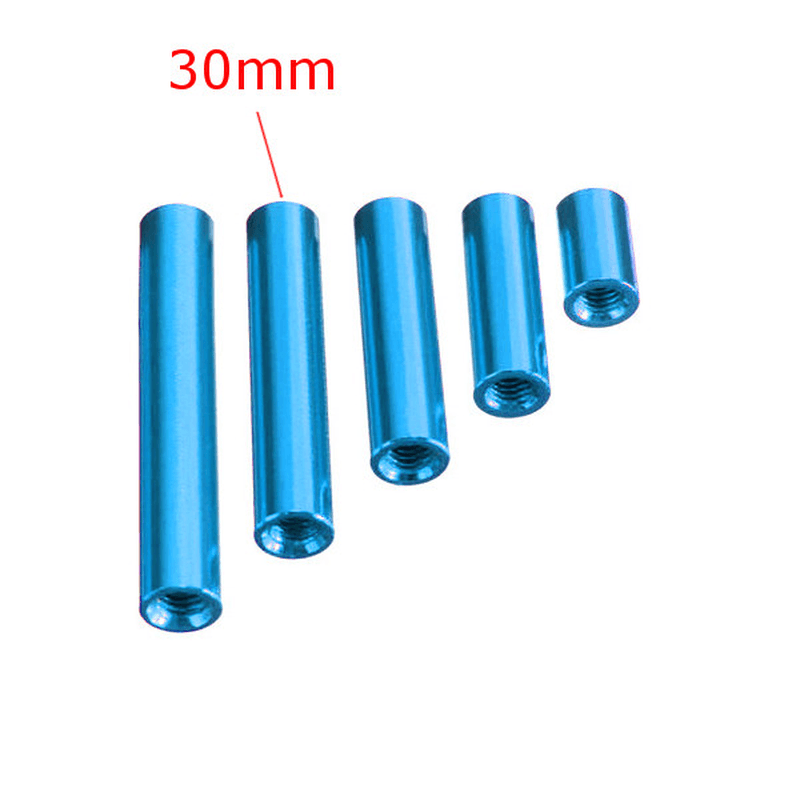 Suleve™ M3AR7 M3 Aluminum Alloy Standoff Studs 10-35Mm Blue round PCB Board Spacers Standoffs 10Pcs