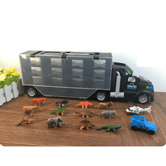 15 Pcs Simulation Tractor Interesting Animal Dinosaur Transporter Car Door Openable Diecast Model Toy for Kids Gift