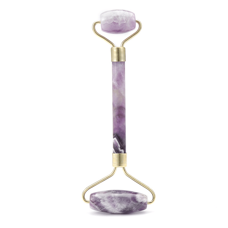 Amethyst Jade Roller Facial Massage Roller anti Wrinkles Minimize Enlarged Pores Tighten Firm