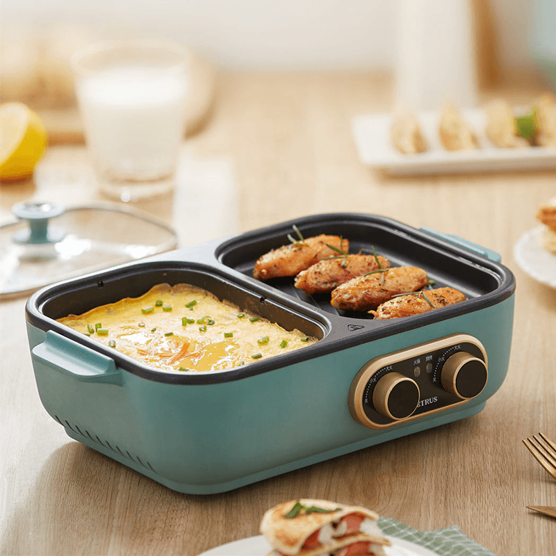 PETRUS PE2320 Multi-Function Skillet 600W Mini Dual-Purpose Barbecue Hot Pot