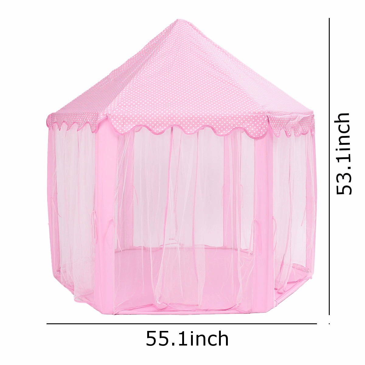 Portable Princess Castle Play Tent Activity Fairy House Fun Play House Toy 55.1X55.1X53.1 Inch