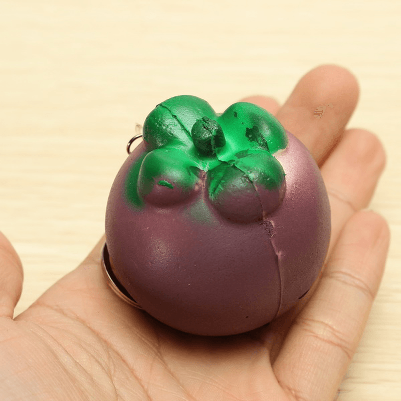 Squishy Mangosteen Tropical Fruit Squishy 5.5*5Cm Key Chain Phone Bag Strap Pendant Decor Gift