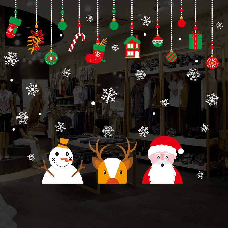 Miico XH9294 Christmas Sticker Home Decoration Sticker Window and Wall Sticker Shop Decorative Stickers