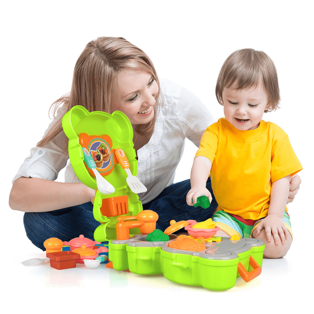 Simulation Kids Kitchen Cooking Tools Doctor'S Makeup Playing Education Pretend Toy Set with Carrying Backpack