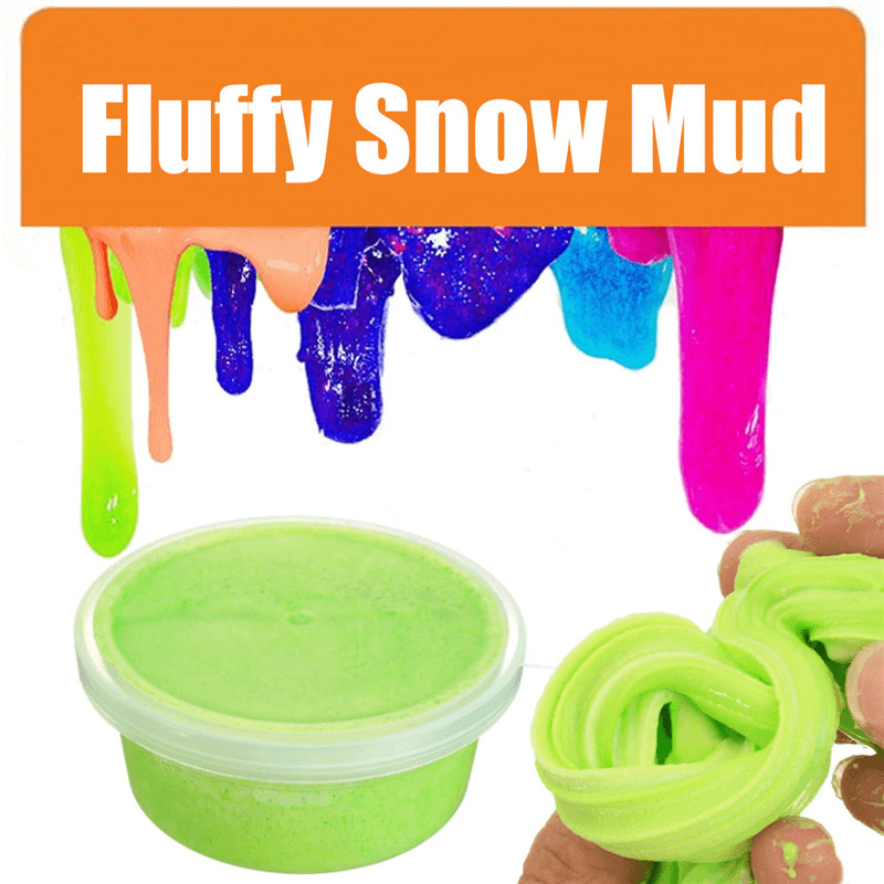 Fluffy Snow Mud Slime Colorful Color Random Kids Sludge Toy No Borax Stress Relief