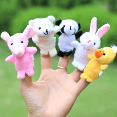 Farm Zoo Animal Finger Puppets Stuffed Plush Toys Bedtime Story Fairy Tale Fable Boys Girls Party To