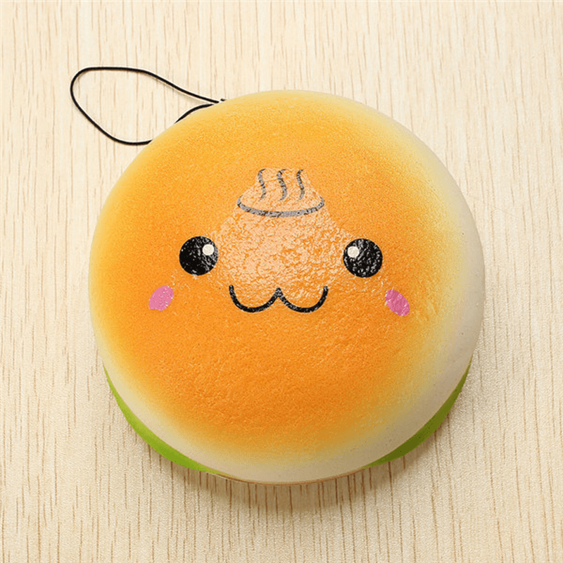 10Cm Squishy Hamburger Toy Random Cute Bread Phone Bag Strap Pendant