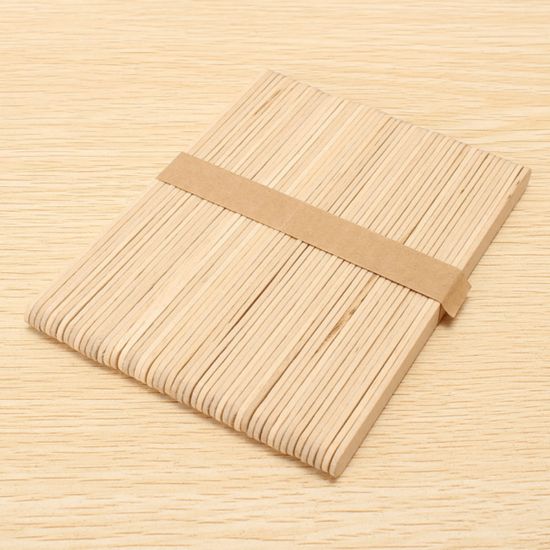 50Pcs a Bundle of Ice Cream Sticks 140 * 10 * 2 Mm Ecru Popsicle Sticks