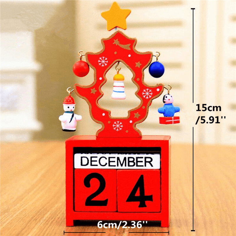 Weihnachten Kreatives Geschenk Mini Holzkalender Home Ornament Tisch Schreibtisch Dekor