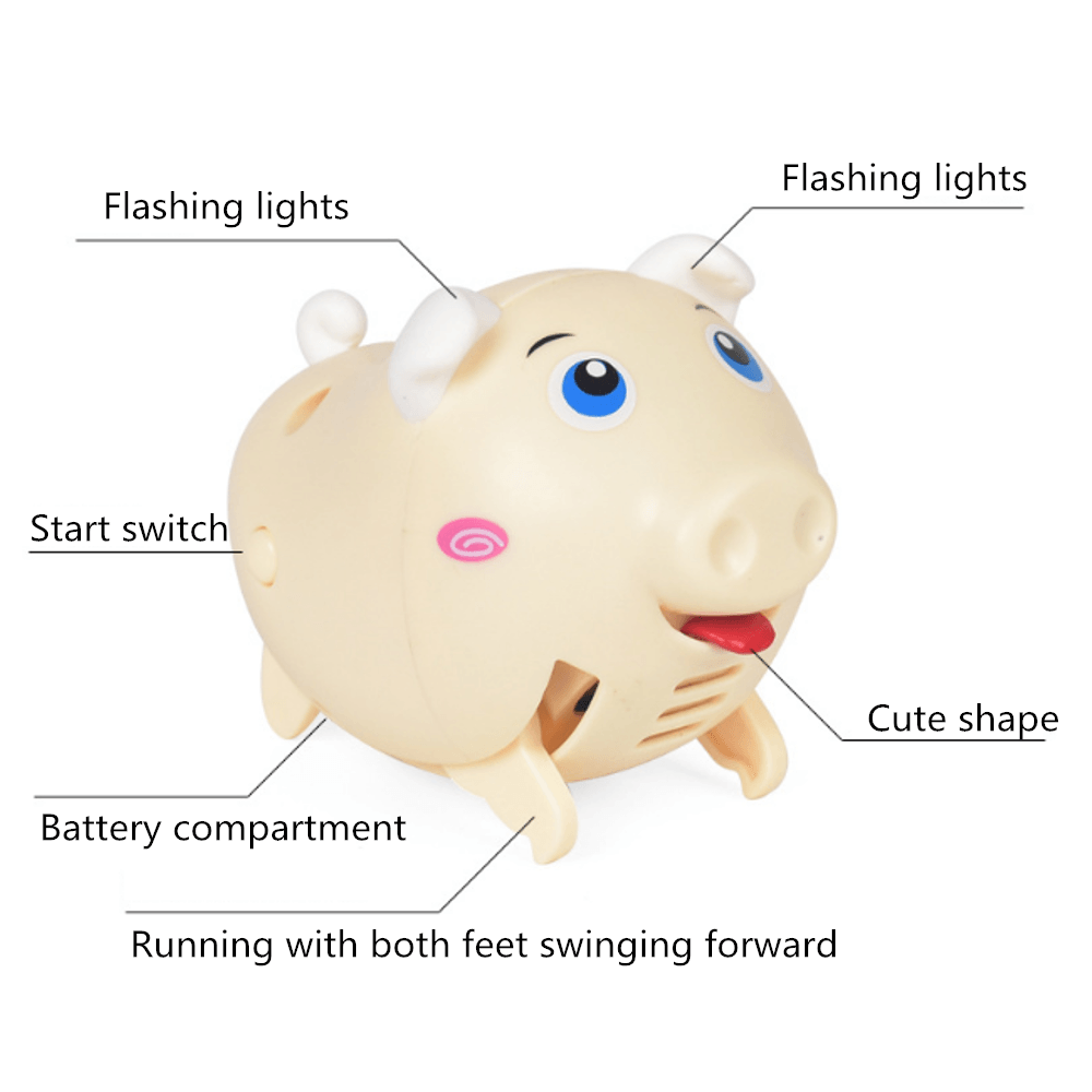 Whistle Pig Voice-Activated Induction Electric Children'S Toys Lighting Music Whistling Can Run