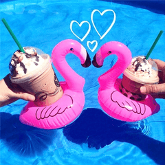 5PCS Inflatable Flamingo Drink Can Holder Party Pool Home Decor Kids Toy