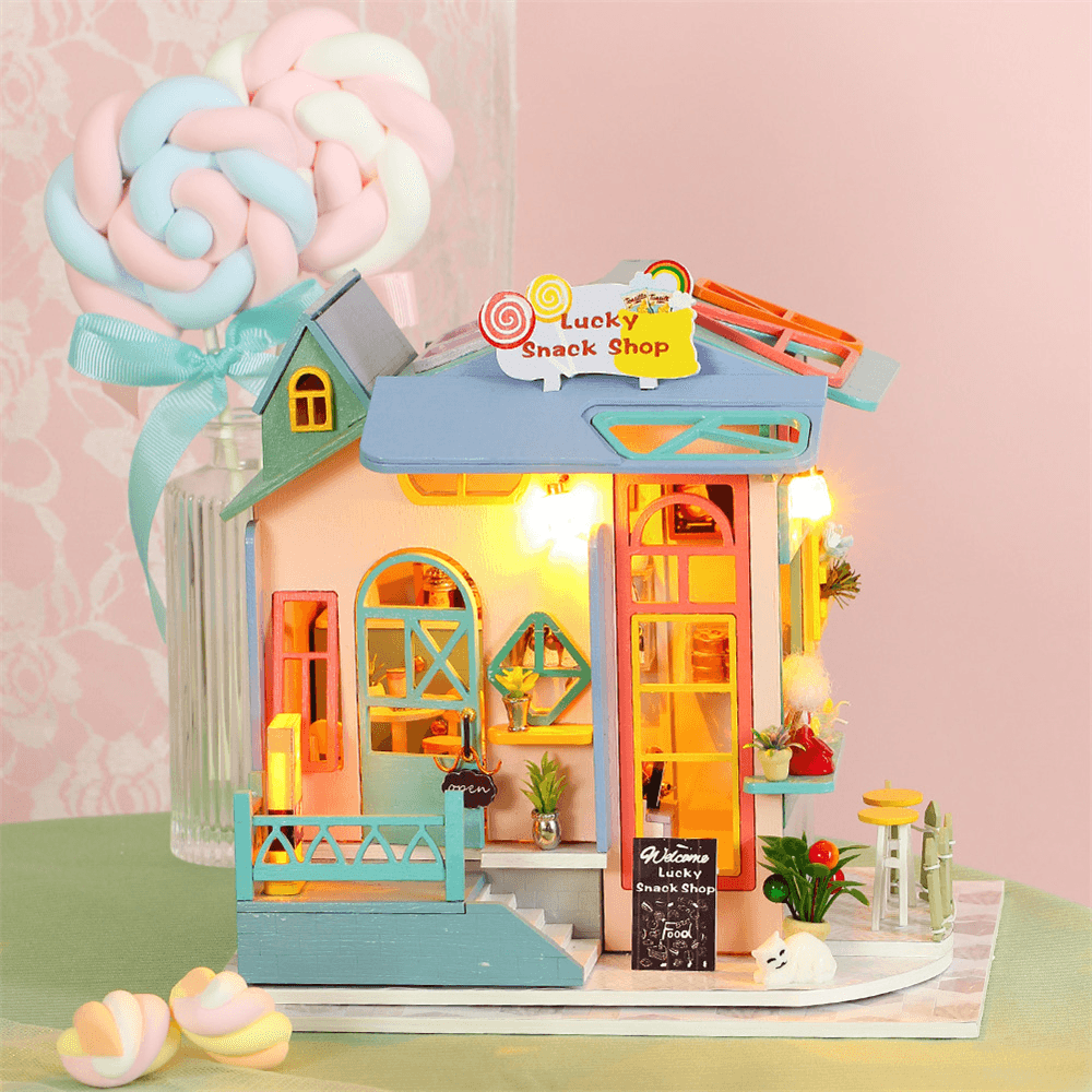 Iie Create K-061/K-062 Hand-Assembled Doll House Model Toys for Girlfriends and Children Decoration with Furniture and Dust Cover Indoor Toys