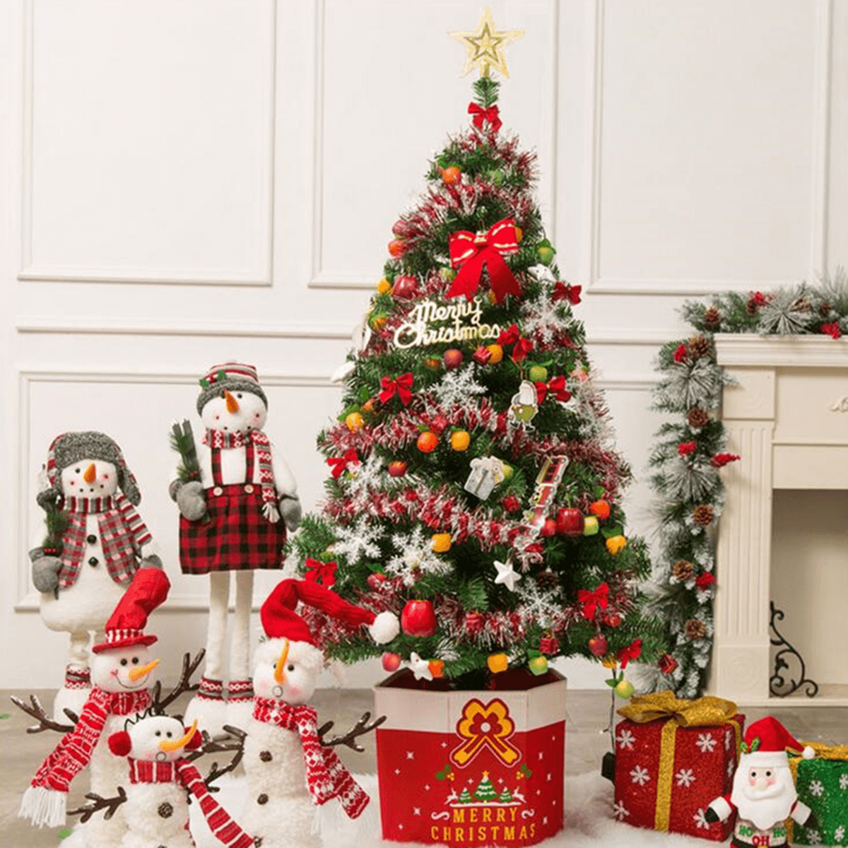 3-7Ft Pre-Lit Fiber Optic Artificial Christmas Tree Decoration LED Multicolor Lights Stand