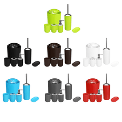 6Pcs Bathroom Accessories Set Storage Black Soap Dispenser Toothbrush Holder Home Decor Accessories