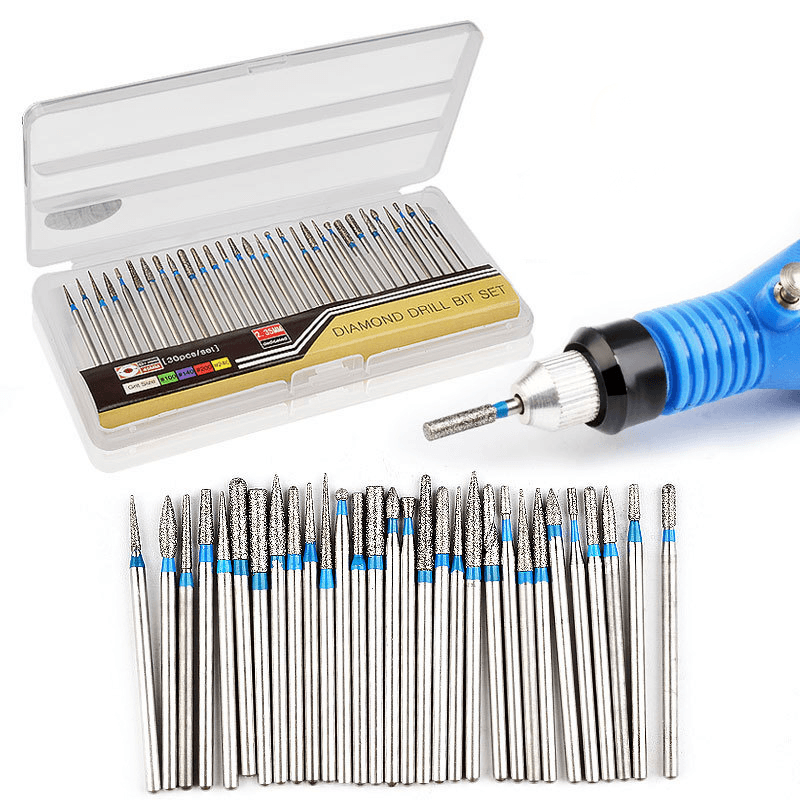 30Pcs Electric Power Drill Bits Polishing Engraving Grinder Nail Salon Tungsten Steel Manicure Tools