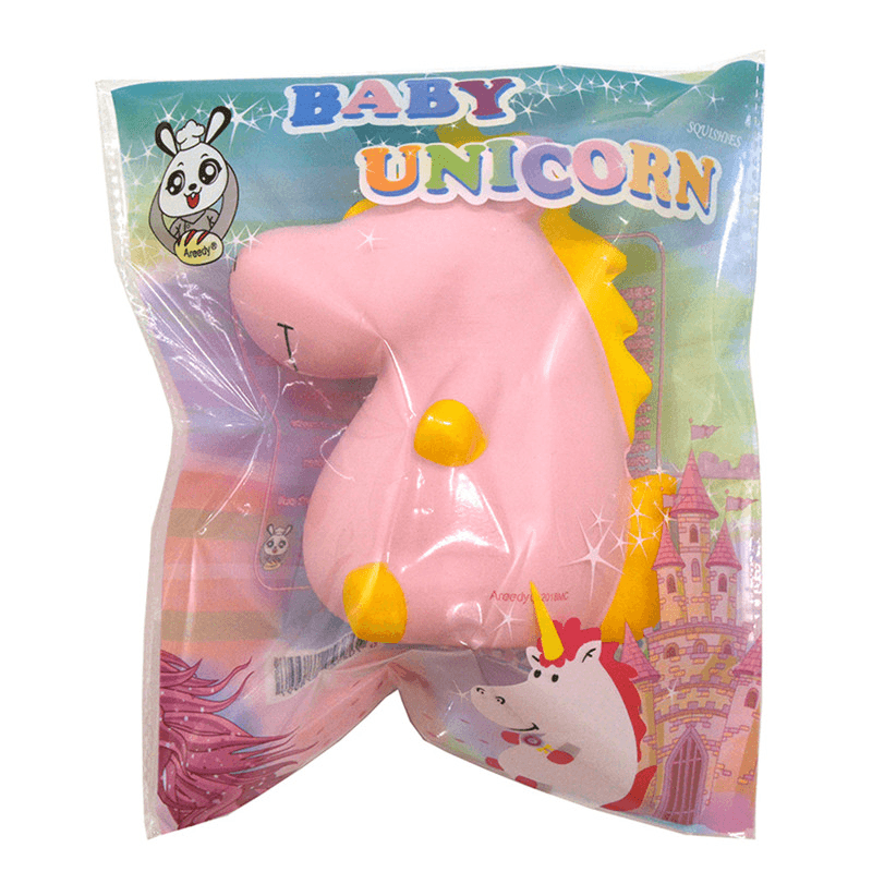 Areedy Squishy Baby-Einhorn-Nilpferd, 14 cm x 10 cm x 8 cm, lizenzierte, super langsam aufsteigende, niedliche, rosa duftende Originalverpackung