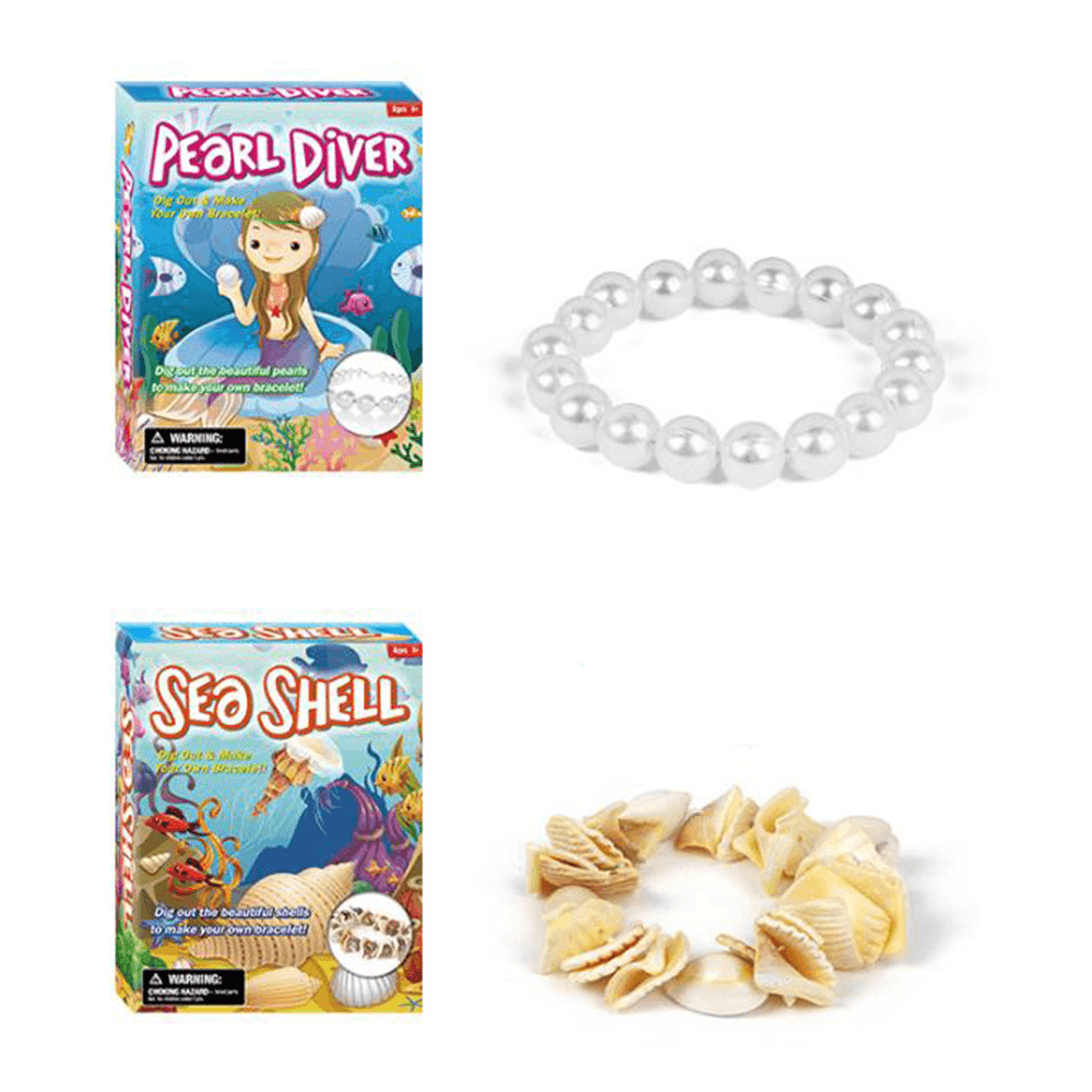 DIY Excavating and Assembling Archaeological Plastic Shell Pearl Bracelet Kids Toys