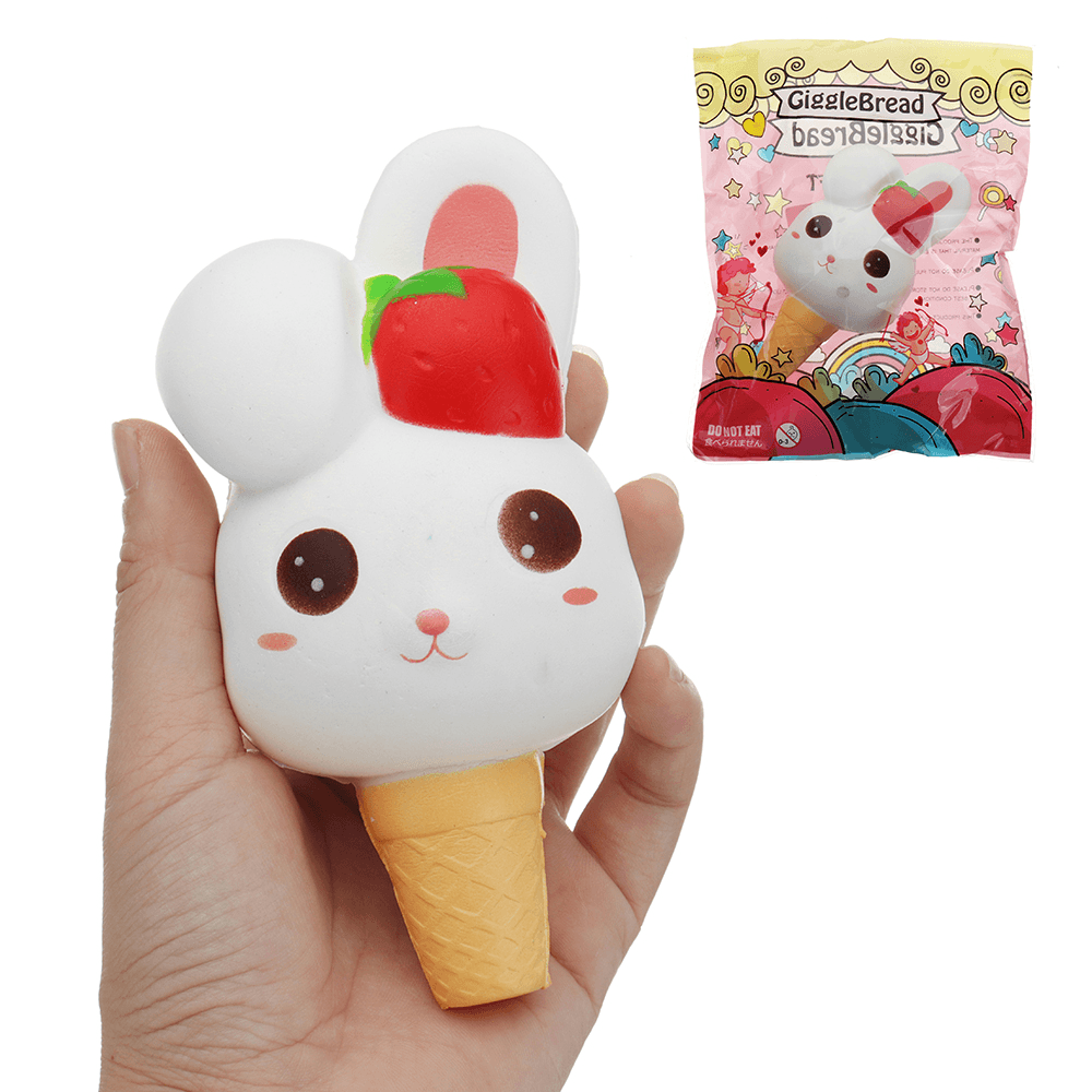 Gigglebread Rabbit Ice Cream Squishy 13.5*6.5*6CM Slow Rising with Packaging Collection Gift