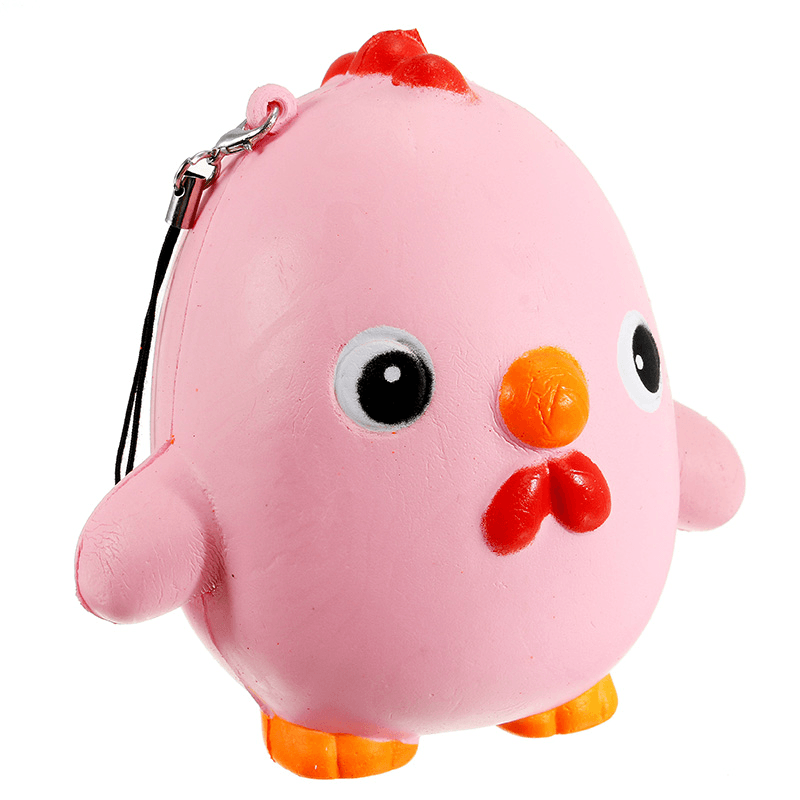 Squishy Pink Chicken Jumbo 10Cm Slow Rising Collection Gift Decor Soft Toy Phone Bag Strap