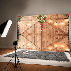 Christmas Wooden Photography Backdrop Photo Backdrop Studio Home Party Decor Props