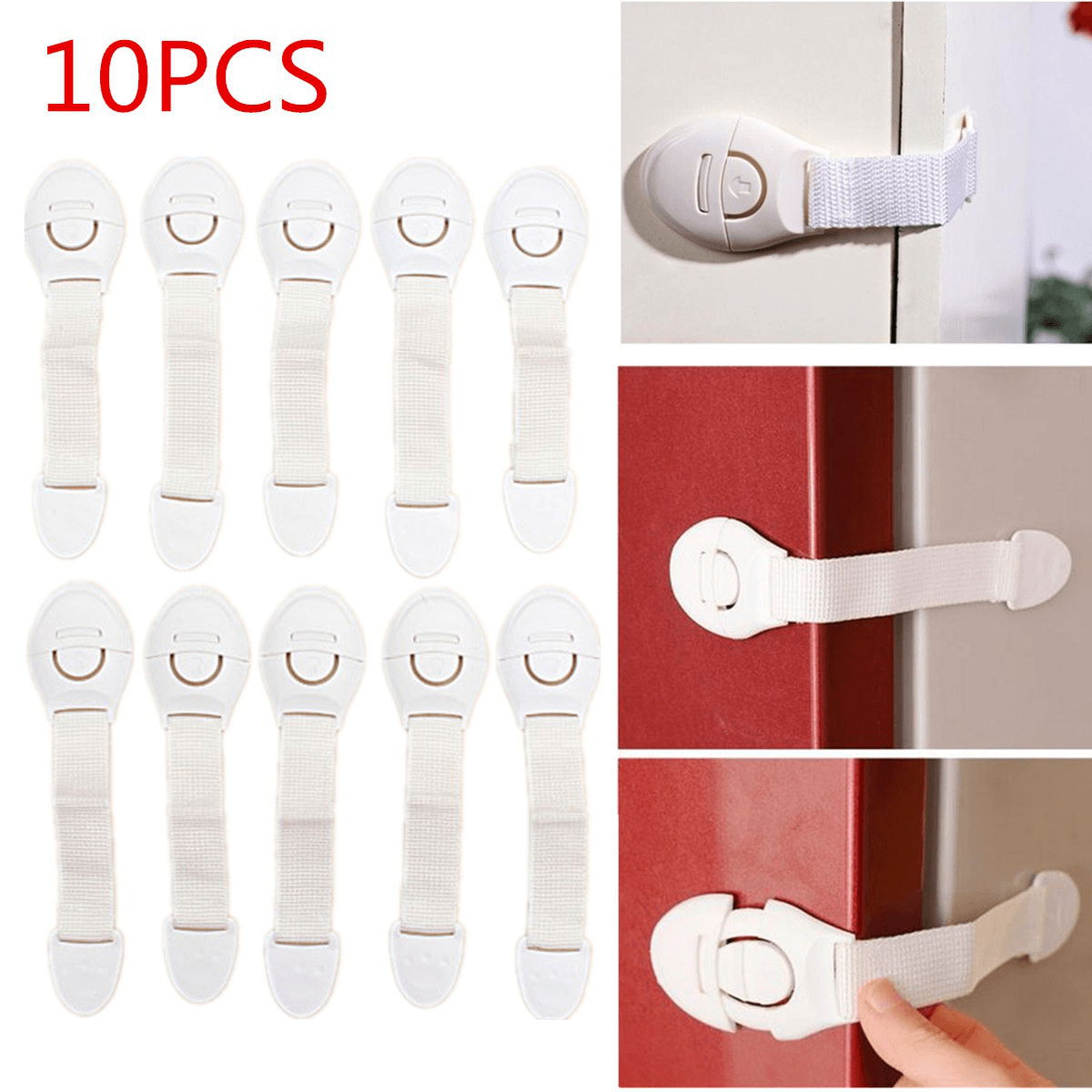 10Pcs Baby Cute Safety Lock Cabinet Drawer Fridge Furniture Safe Door Lock for Child Infant Kids