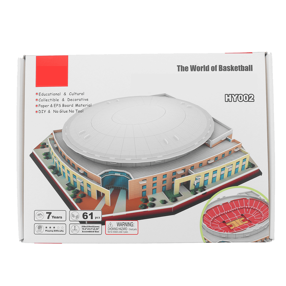 3D Puzzle Paper DIY Assembled Model 5 Kinds of Basketball Courts for Children Toys