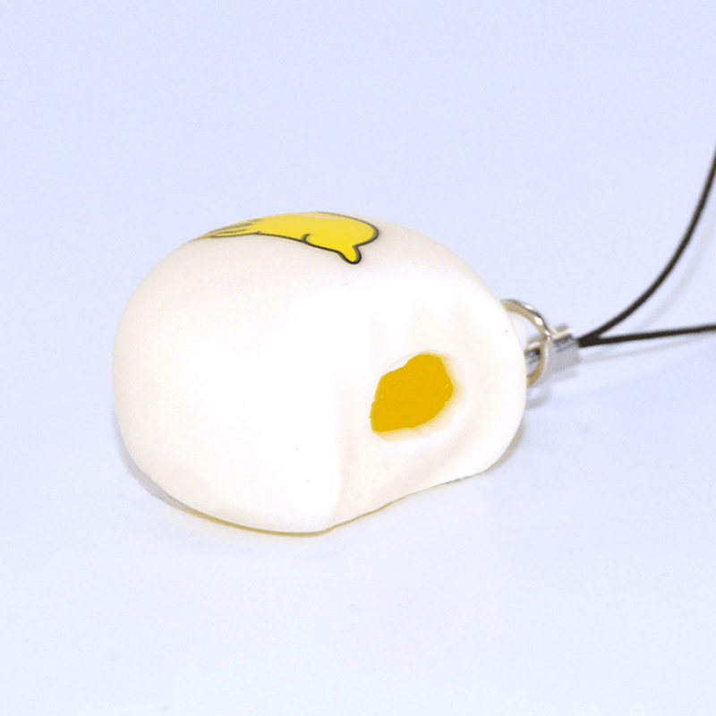 Squeeze Lazy Egg Yolk Stress Reliever Phone Bag Strap Pendent 4Cm