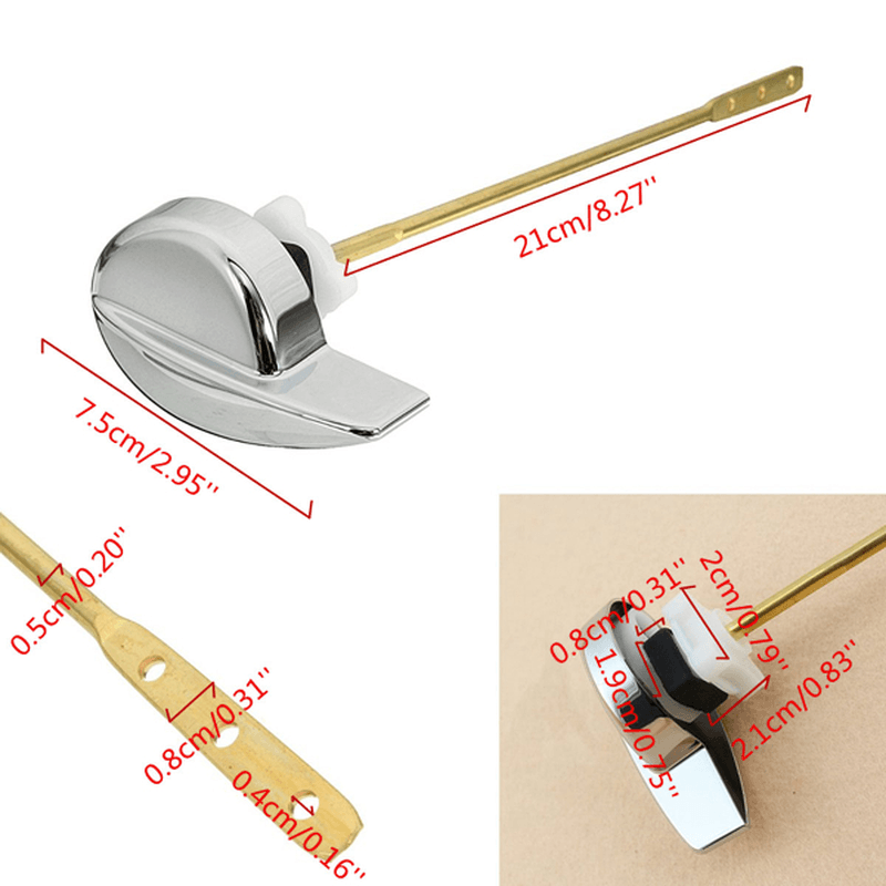 Chrome Finish Universal Toilet Tank Flush Lever Brass Side Mount Handle