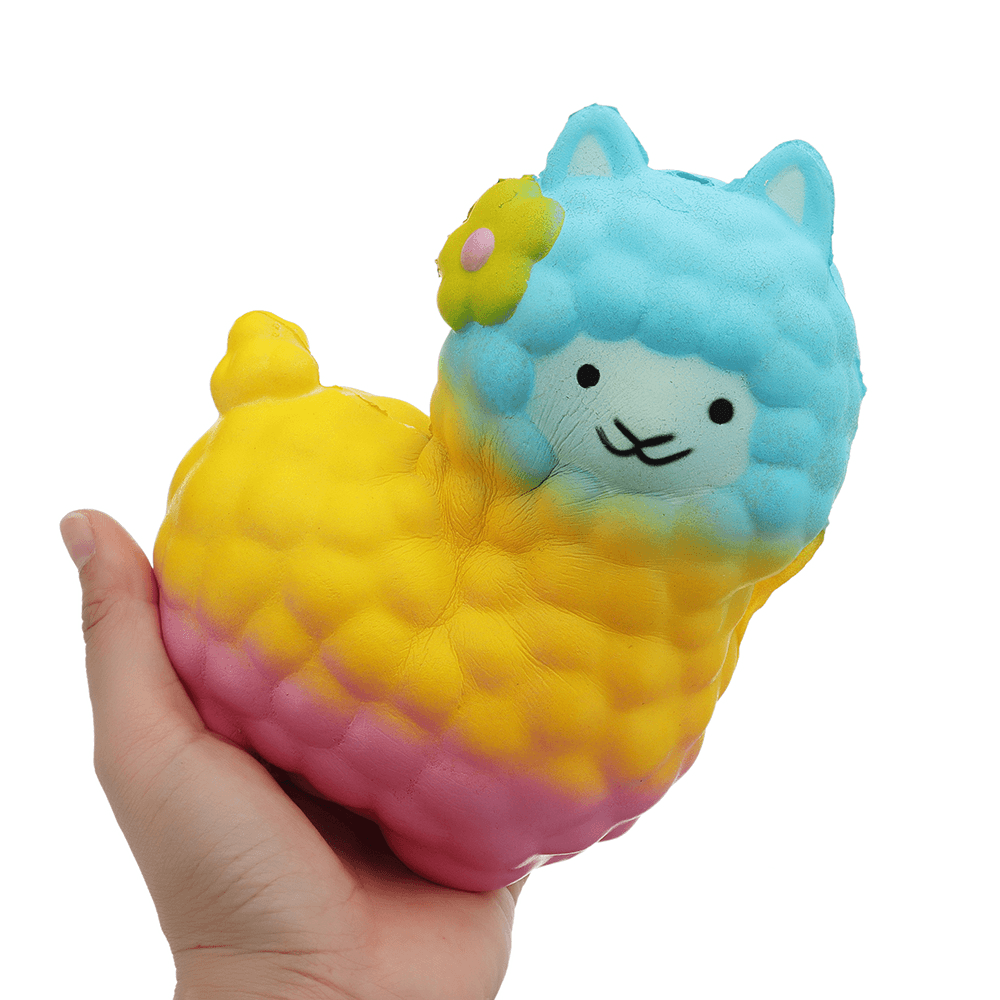 Alpacas coloridas Squishy 18 * 14 CM Colección de crecimiento lento Regalo Juguete suave