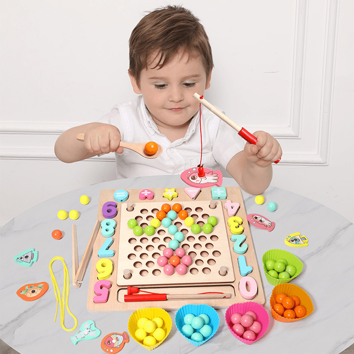 Jigsaw Puzzle Children'S Puzzle Clip Color Ball Training Baby'S Concentration Parent-Child Toys