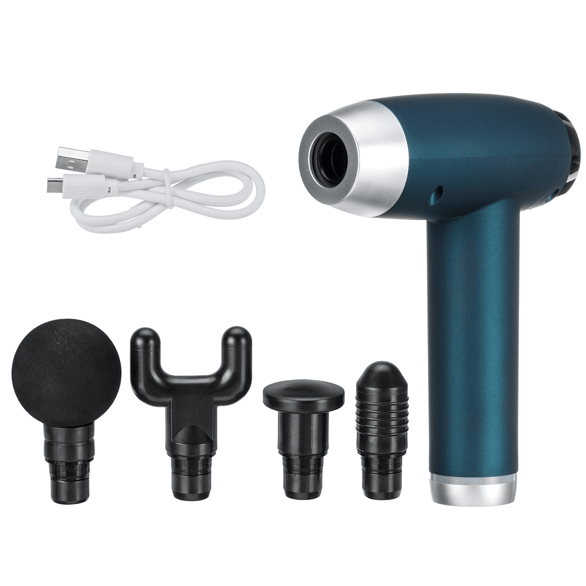 12V Matte Texture LCD Percussion Massager USB 7200R/Min Muscle Relief Sport Recovery 20 Speed Electric Massager with 8 Heads