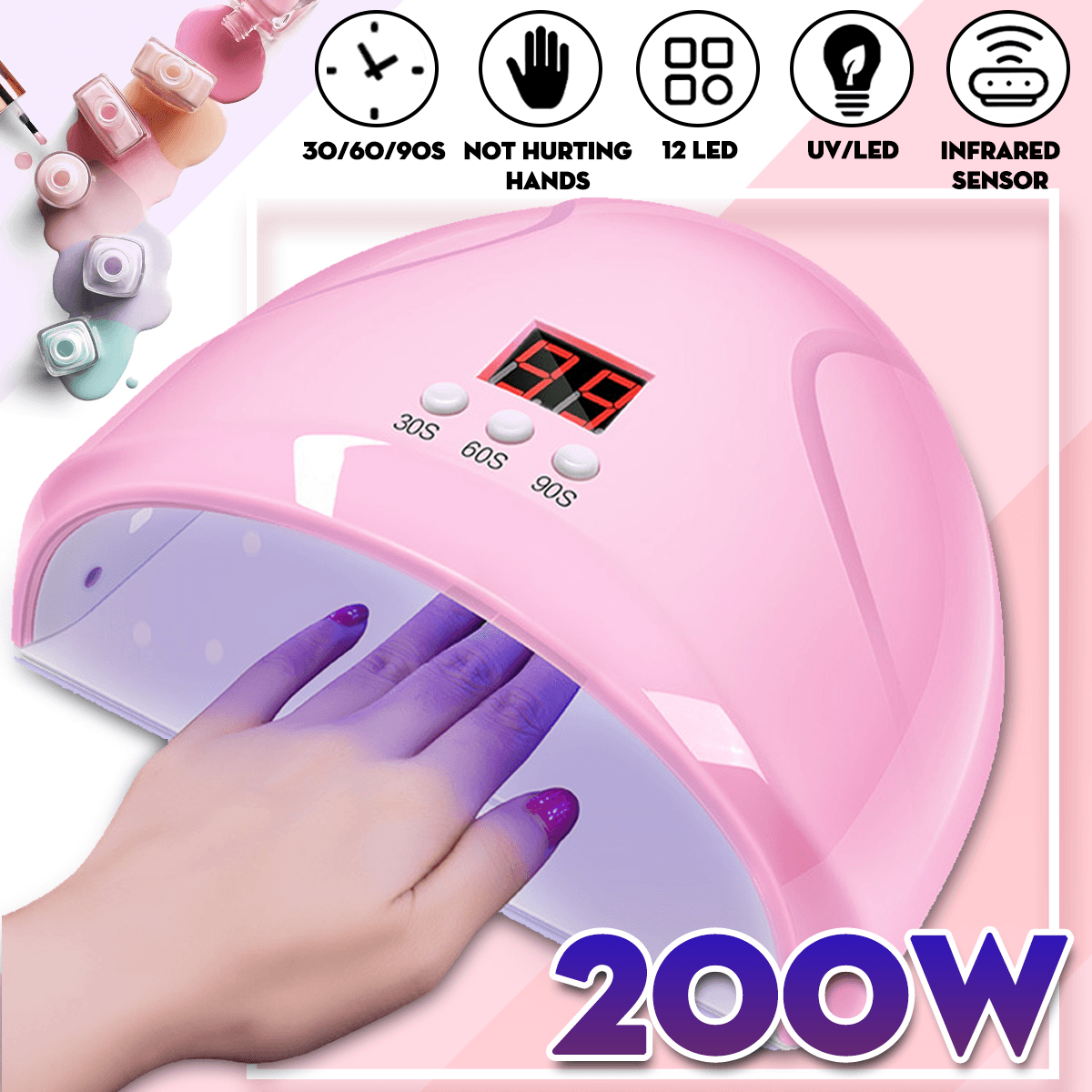 Nail Phototherapy Nail Dryer Machine Led Lamp Induction Quick-Drying Household Nail Polish Glue Dryer