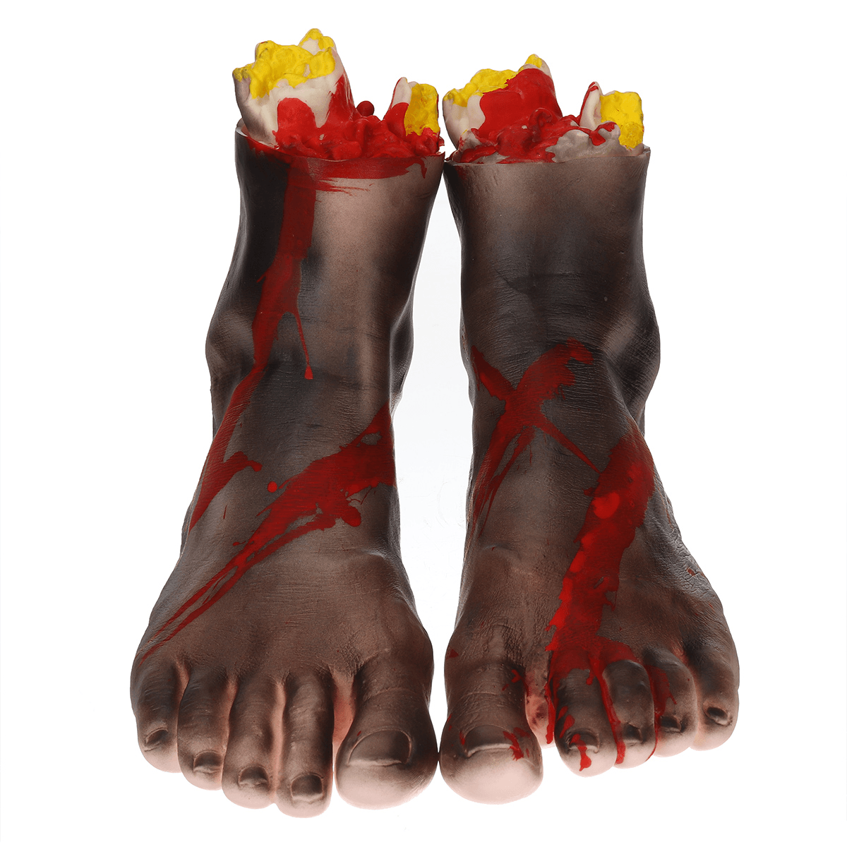 1 Pair of Hands/Feet Vinyl Halloween Horror Broken Hands Realistic Scene Decoration Props Tricky Toy