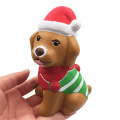 Squishyfun Christmas Puppy Squishy 13*8.5*6.5CM Licensed Slow Rising with Packaging Collection Gift