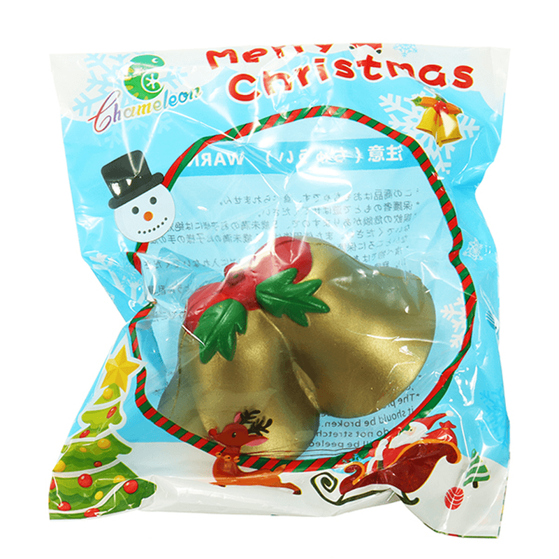 Chamäleon Squishy Christmas Jingle Bell Langsam steigendes Spielzeug mit Verpackung Kinder Weihnachtsgeschenk Dekor