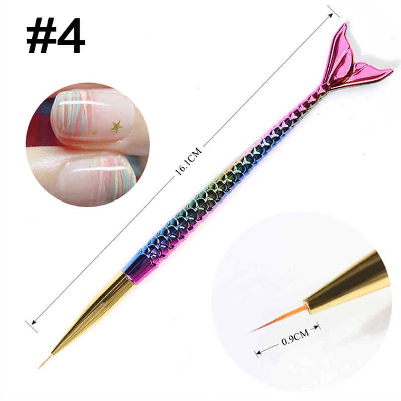 1Pc Nail Art Pen Mermaid DIY Drawing Design and Line Painting Manicure Dotting Tools