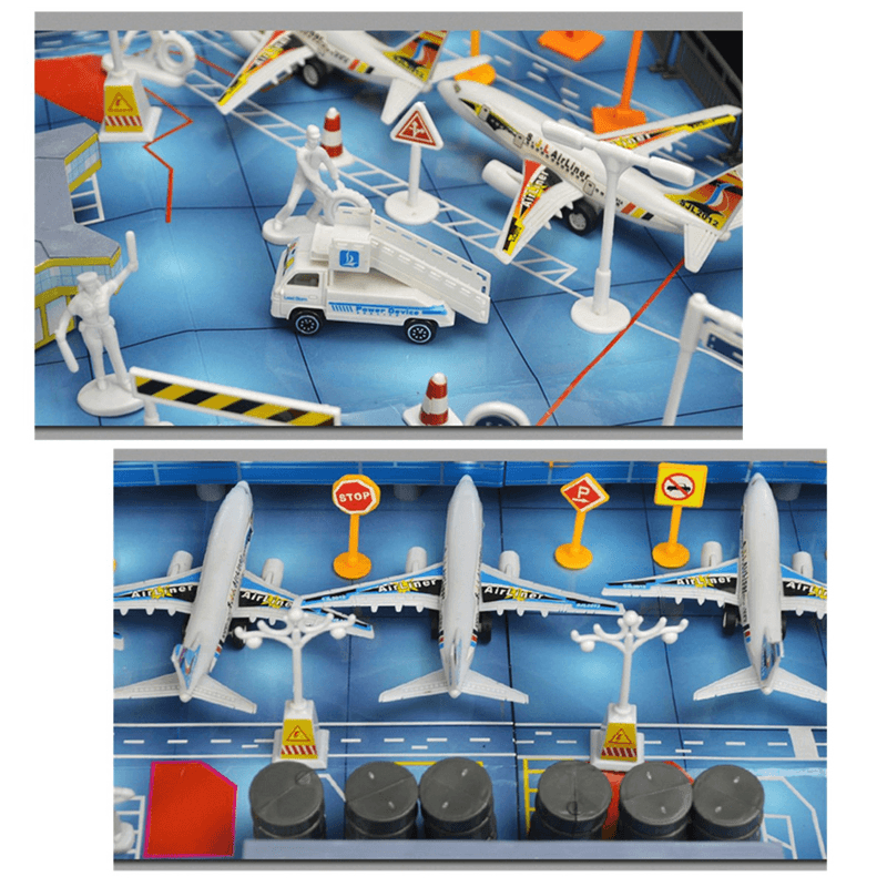 200 Pcs Set Simulation Airport Scene Toy Set Aircraft Model Children'S Toys Gift Decora