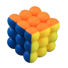 Bola redonda clásica juguetes de cubo mágico 3X3X3 PVC pegatina bloque rompecabezas cubo de velocidad