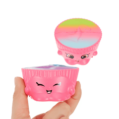 2Pcs Cake Cup Squishy 6.5*3.5Cm Slow Rising Soft Collection Gift Decor Toy