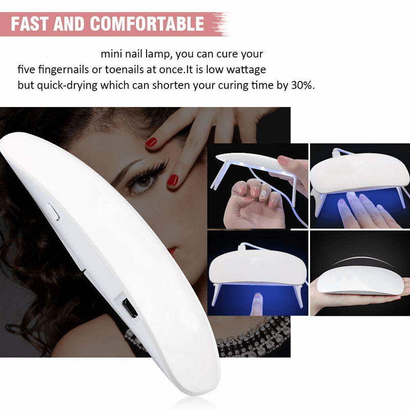 Nail Dryer LED UV Lamp Micro USB Gel Varnish Curing Machine Nail Art Tools 6 LEDS Nail Lamps for Home111