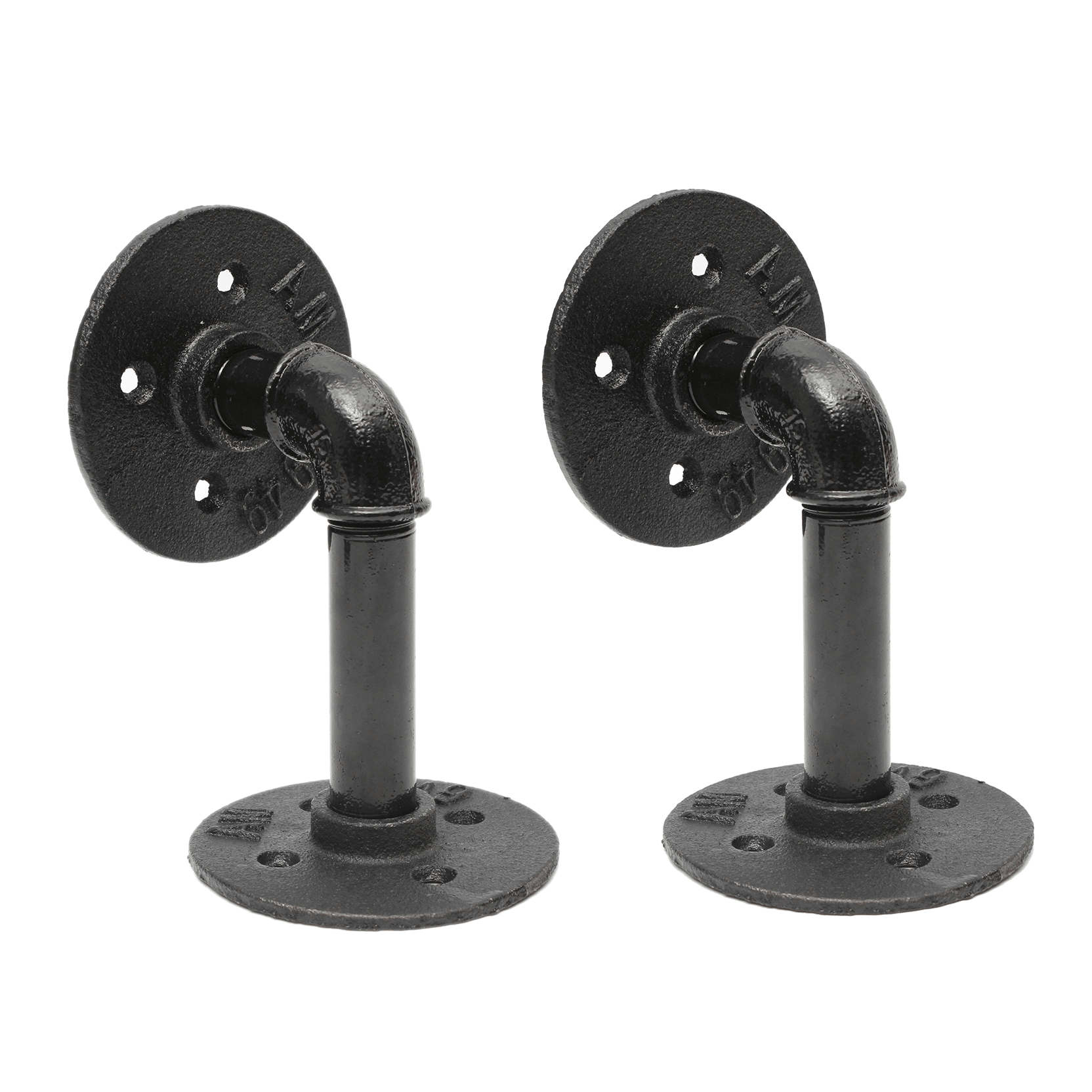 KINGSO 2Pcs Household Wall Mounted Shelf Holders Flange Pipe Pipe Shelf Bracket