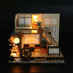 Hongda M034 Karuizawa Forest Holiday DIY Handmade Assemble Doll House Kit Miniature Furniture Kit with LED Lights for for Gift Collection House Decoration