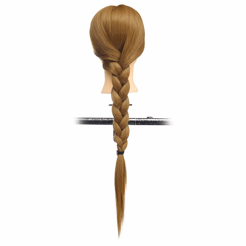 26 "Marrone Chiaro 30% Capelli Umani Formazione Manichino Testa Modello Parrucchiere Trucco Pratica con Morsetto