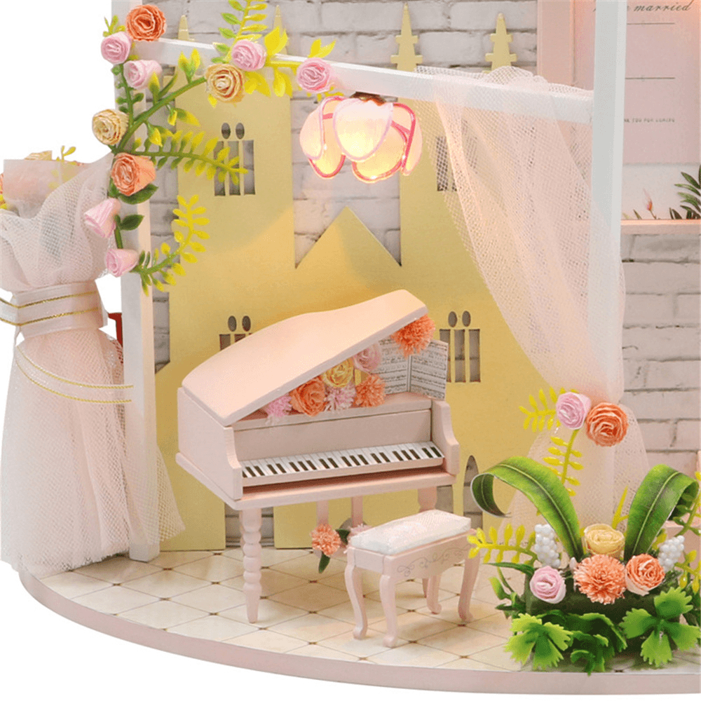 Homeda DIY Doll House Creative Valentine'S Day Birthday Gift Wedding Engagement Scene Bridal Shop Model with Furniture