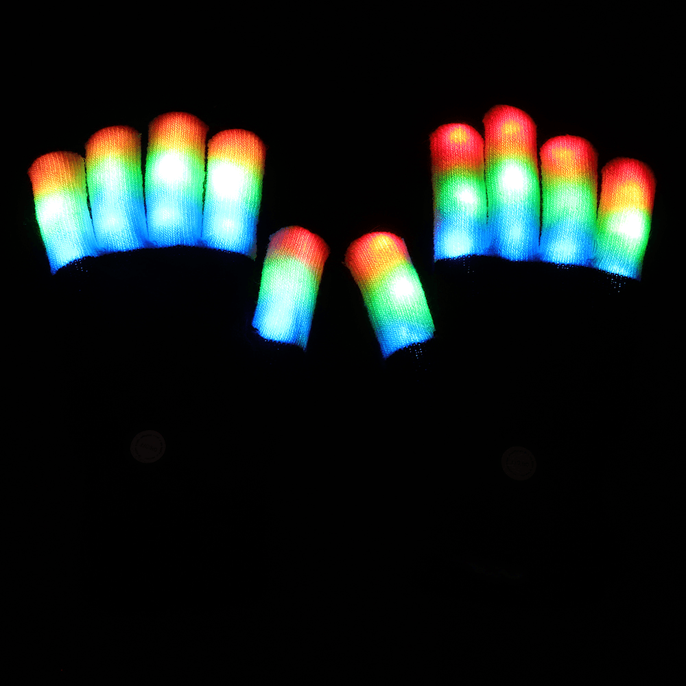 Halloween Colourful Light Glove Dancing Stage LED Palm Light up Finger Tip Party Supplies