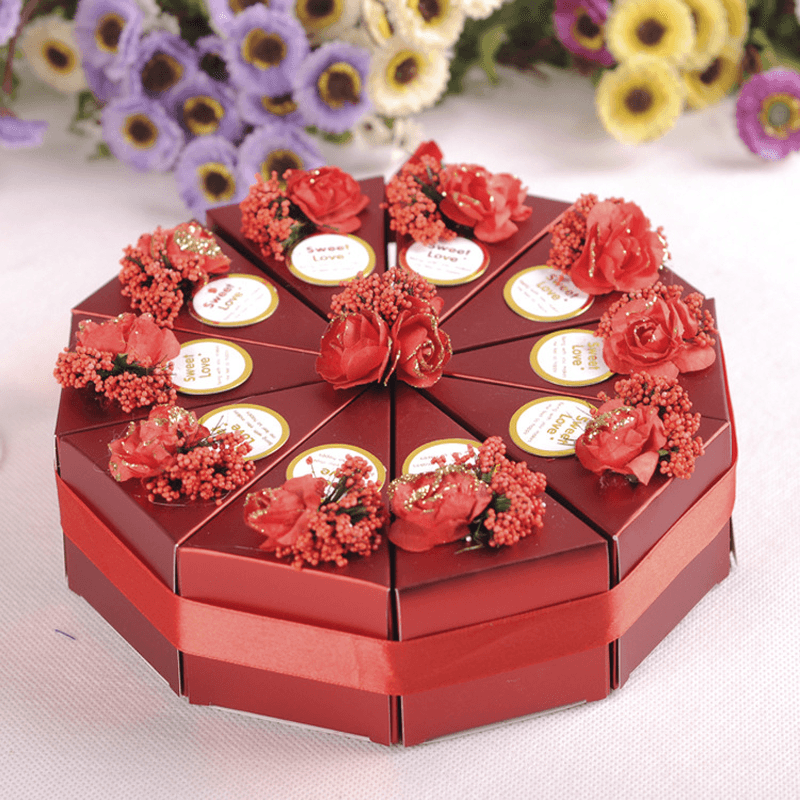 10Pcs Cake Candy Gift Box Wedding Party Cake Sweet Chocolate Gift Boxes