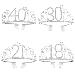 Crystal Birthday Crown Girl Tiara Princess Crown Accesorios para el cabello Happy Birthday Cake Decoraciones