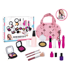 12Pcs Pretend Makeup Fakes Eye Shadow Brushes Glitter Nail Polish Play Set Toy with Storage Bag for Little Girl Cosmetic Gift