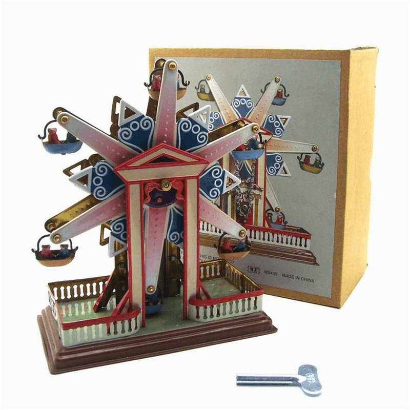 Sky Steel Classic Vintage Clockwork Wind up Children Kids Tin Toys with Key